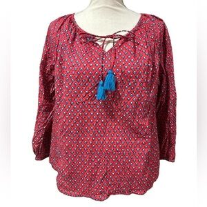 J. Crew Cotton Raglan Popover Blouse